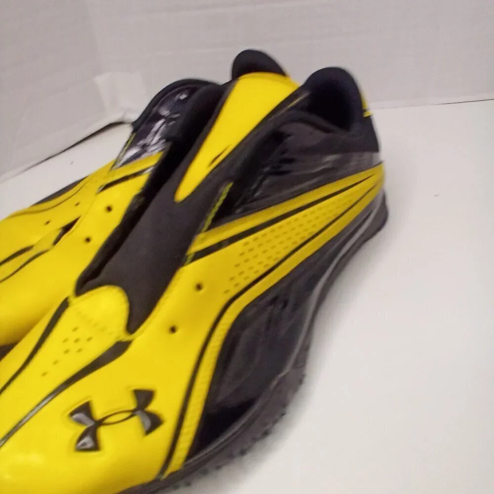 Under Armour Football Cleats Men 11 Scouting Combine Yellow Black No Laces